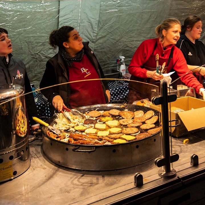 Image of an in-ground unt with the hinged lid open